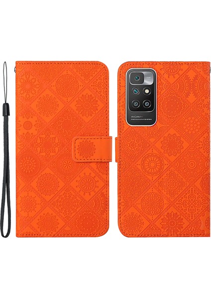 Basılı Çiçek Deri Manyetik Flip Şok Geçirmez, Xiaomi Redmi 10 4g (2021)/REDMI 10 2022 4g/redmi Not 11 4g (Mediatek)/redmi 10 Prime-Terange (Yurt Dışından)