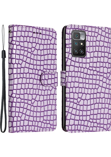 Xiaomi Redmi Için Deri Kabuk 10 2022 4g/10 4g (2021)/10 Prime/not 11 4g (Mediatek) Stand Kapağı Timsah Doku Telefon Vaka-Doğru (Yurt Dışından)