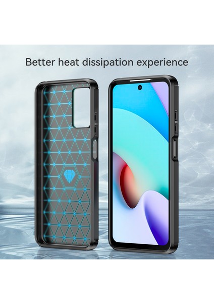 1.8mm Leke Dayanıklı Fırçalı Karbon Fiber Doku Tpu Geri Kılıf Xiaomi Redmi Için Cep Telefon Kapağı Not 11 4g (Mediatek)/redmi 10 4g (2021)/REDMI 10 2022 4g/10 Prime-Black (Yurt Dışından)