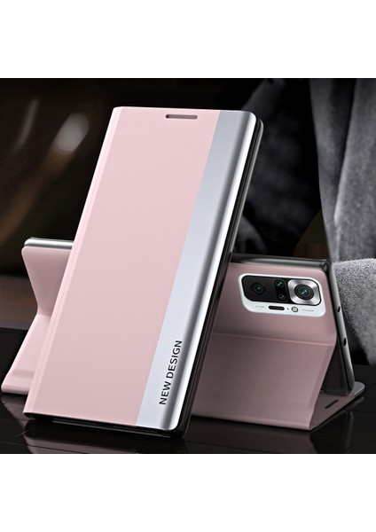 Xiaomi Redmi Için Tam Koruma Sonbahar Geçirmez Deri Telefon Standı Kasa Kabuğu Note 10 Pro 4g (Global)/note 10 Pro 4g (Hindistan) -Rose Altın (Yurt Dışından) fırsatları