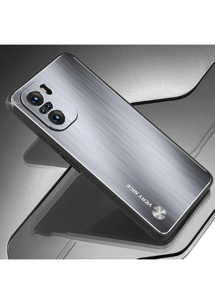 Xiaomi Redmi K40/K40 Pro/poco F3/mi 11I Için Fırçalanmış Telefon Kasası, Tpu Çerçeve Alüminyum Alaşım Geri Toz Geçirmez Kapak Silver (Yurt Dışından)