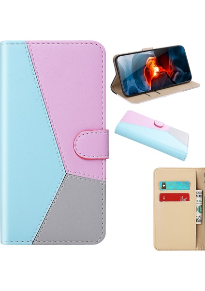 Xiaomi Redmi 9 Için Cüzdan Kapağı Olan Üç Renkli Pu Deri (Yurt Dışından)