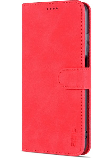 Xiaomi Redmi Için Not 11 5g (Çin) (Mediatek)/not 11T 5g/not 11S 5g Pu Deri Flip Folio Kasa Cüzdan Stand Şok Geçirmez Tpu Iç Kabuk Telefon Kapak-Kırmızı (Yurt Dışından)