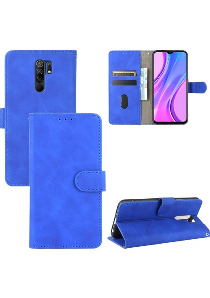 Xiaomi Redmi 9-Blue Için Cilt Touch Cüzdan Deri Deri Flip Shell (Yurt Dışından)