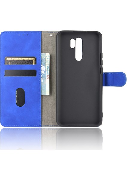 Xiaomi Redmi 9-Blue Için Cilt Touch Cüzdan Deri Deri Flip Shell (Yurt Dışından) modelleri