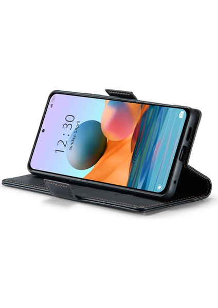 Xiaomi Redmi Için Telefon Kılıfı Note 10 Pro 4g (Hindistan)/(Global)/note 10 Pro Max 4g Rfıd Engelleme Cüzdan Stand Deri Kapak Black (Yurt Dışından)