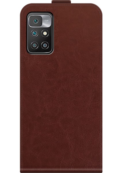 Xiaomi Redmi Için Tek Kartlı Tutucu ile Dikey Flip Screas Dayanıklı Çılgın At Deri Kılıfı 10-Brown (Yurt Dışından) modelleri