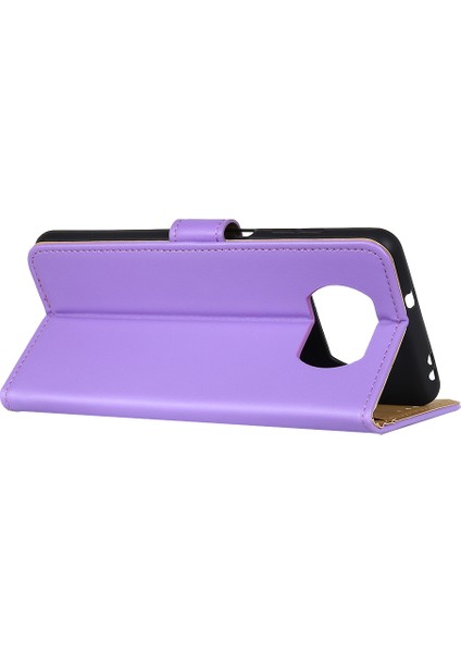 Xiaomi Için Poco X3/poco X3 Nfc Cüzdan Telefon Kılıfı Şok Geçirmez Kabuk Stand-Murple ile Koruyucu Kapak (Yurt Dışından)
