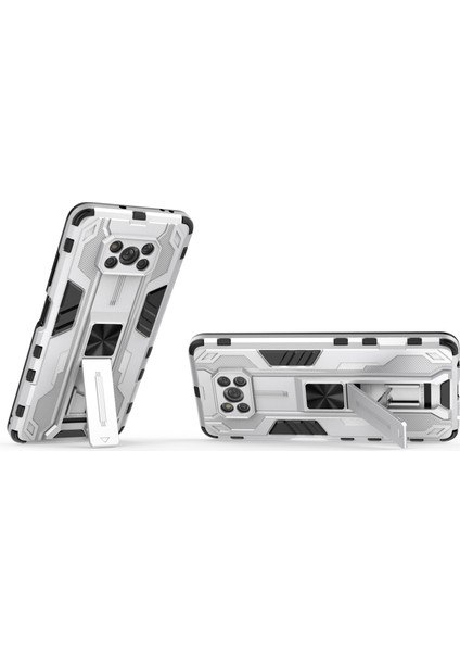 Anti Drop Pc+Tpu Hibrid Telefon Kılıfı Kickstand ile Xiaomi Poco X3/poco X3 Pro/poco X3 Nfc-Sılver (Yurt Dışından)