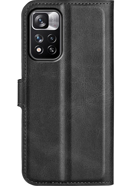 Pu Deri Manyetik Cüzdan Standı Kasa Şok Geçirmez Tpu Xiaomi Için Iç Koruyucu Flip Kapak Not 11 Pro+ 5g/redmi Note 11 Pro 5g (Çin) (Mediatek) -Black (Yurt Dışından) modelleri
