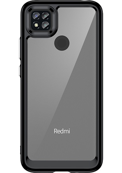 Xiaomi Poco C3/poco C31/REDMI 10A/9C/9C Nfc/9 Activ/9 (Hindistan) Akrilik+Tpu Telefon Kılıfı Şeffaf Arka Kapak Bağımsız Düğmeler-Siyah (Yurt Dışından)