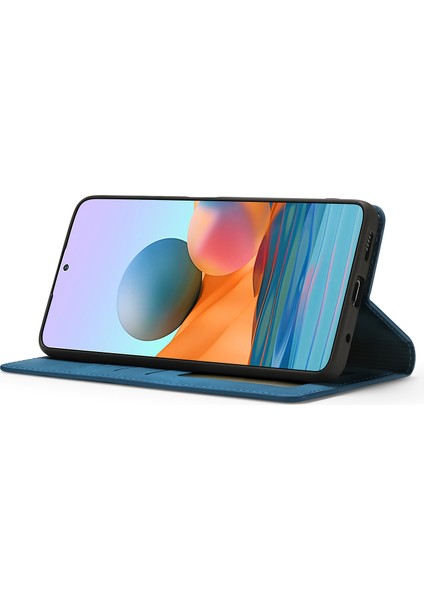Xiaomi Için Ipeksi Dokunmatik Deri Cüzdan Kılıfı Note 10 Pro/redmi Note 10 Pro Max-Blue (Yurt Dışından)