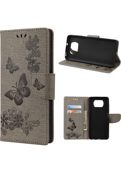 Baskı Kelebekleri Cüzdan Stand Flip Deri Telefon Kapağı Xiaomi Poco X3/poco X3 Nfc-Gre (Yurt Dışından)