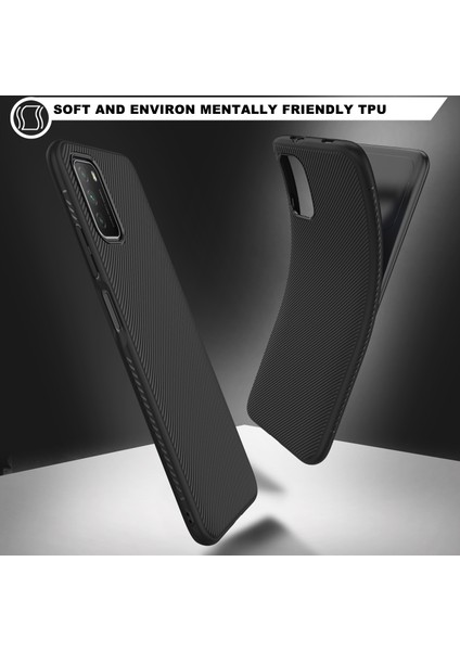 Jazz Serisi Twill Texture Tpu Xiaomi Poco M3-Black Için Telefon Kapağı (Yurt Dışından)