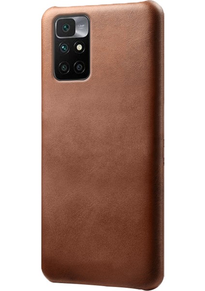 Xiaomi Redmi Için Hafif Dayanıklı Pu Deri Kaplamalı Pc Telefon Kılıfı Telefon Kapağı Not 11 4g (Mediatek)/10 4g (2021)/10 2022 4g-Brown (Yurt Dışından)
