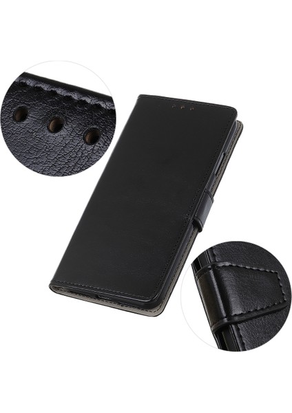 Xiaomi Poco X3 Nfc-Black Için Cüzdanlı Çılgın At Derisi Kapağı ile Deri (Yurt Dışından)