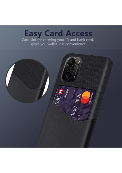 Xiaomi Redmi K40/K40 PRO/K40 Pro+/xiaomi Mi 11I/11X Pro/xiaomi Poco F3-Black Için Kart Yuvası ile Kumaş Doku Pc Telefon Kılıfı (Yurt Dışından) fiyatları