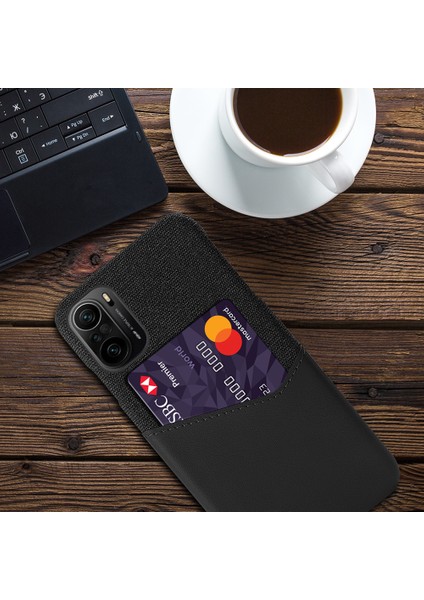 Xiaomi Redmi K40/K40 PRO/K40 Pro+/xiaomi Mi 11I/11X Pro/xiaomi Poco F3-Black Için Kart Yuvası ile Kumaş Doku Pc Telefon Kılıfı (Yurt Dışından) fırsatları