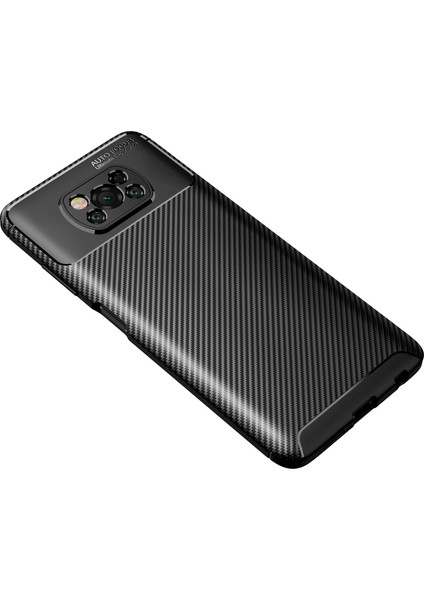 Karbon Fiber Anti-Drop Kılıfı Tpu Xiaomi Poco X3 Nfc/poco X3- Siyah Için (Yurt Dışından)