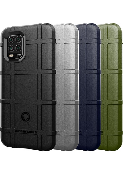 Anti-Shock Square Grid Doku Xiaomi Mi Için Tpu Kılıfı 10 Lite 5g-Blue (Yurt Dışından)
