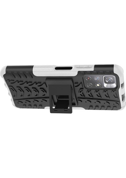 Xiaomi Redmi Için Not 11 5g (Çin) (Mediatek)/not 11S 5g/not 11T 5g Lastik Doku Şok Geçirmez Sert Pc+Kickstand-White ile Yumuşak Tpu Koruyucu Kapak (Yurt Dışından) fiyatları
