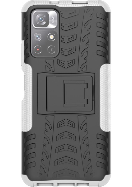 Xiaomi Redmi Için Not 11 5g (Çin) (Mediatek)/not 11S 5g/not 11T 5g Lastik Doku Şok Geçirmez Sert Pc+Kickstand-White ile Yumuşak Tpu Koruyucu Kapak (Yurt Dışından) fırsatları