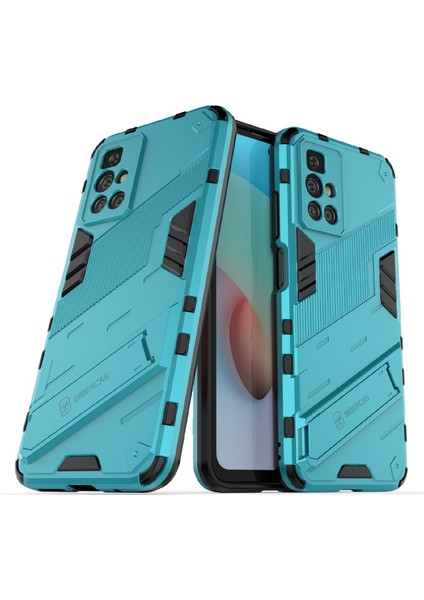 Xiaomi Redmi 10 4g (2021)/REDMI 10 2022 4g/redmi Not 11 4g (Mediatek) Zırh Şok Geçirmez Yumuşak Tpu+Sert Pc Kickstand Geri Kapak Baby Blue (Yurt Dışından)