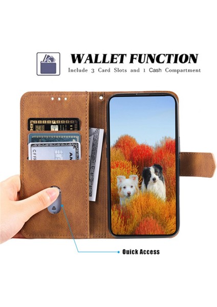 Xiaomi Için Ttudrch Redmı 9 004 Birleştirme Cilt Touch Stand Telefon Kılıfı Pu Deri Cüzdan Kapağı Rfıd Blowanter-Brown (Yurt Dışından) modelleri