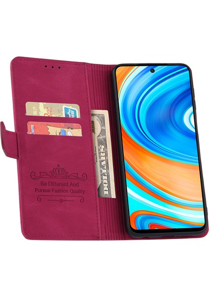 Çok Yönlü Koruma Cüzdanı Dikiş Dikiş Deri Çanta Kabuğu Xiaomi Redmi Note 9 Pro-Rose (Yurt Dışından) fırsatları