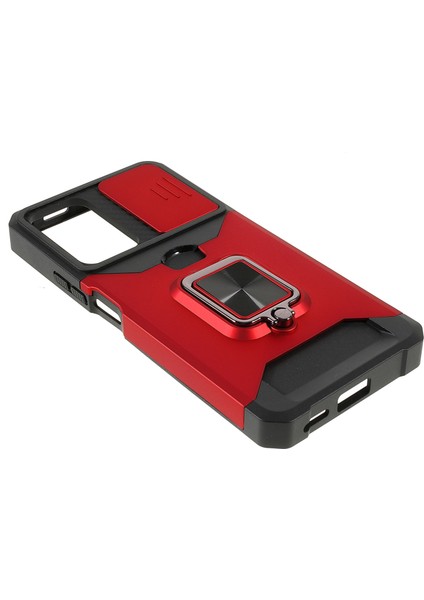 Kamera Kaydırıcı Anti-Fall Koruma Pc+ Tpu Telefon Kılıf Kartı Yuvası ve Kickstand Tasarım Telefon Kapağı Xiaomi Redmi Note 11 Pro 5g (Çin) (Mediatek)/note 11 Pro+ 5g-Red (Yurt Dışından) fırsatları