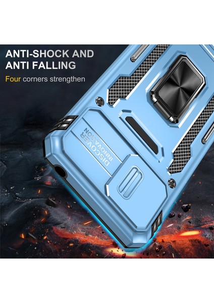 Xiaomi Için Zırh Serisi Redmi 9A Iyi Korumalı Slayt Kamera Koruyucu Kickstand Telefon Kılıfı Pc+Tpu Koruyucu Kapak Mavisi (Yurt Dışından) fiyatları