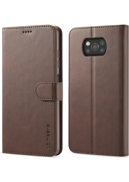 Cüzdan Stand Deri Kabuk Telefon Kapak Kılıfı Xiaomi Poco X3 Nfc/xıaomı Poco X3-Coffee (Yurt Dışından)