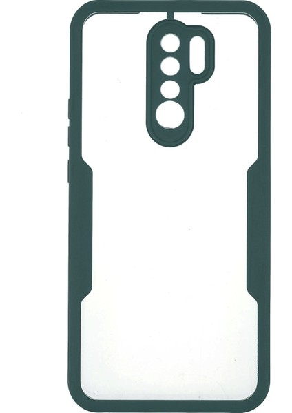 Çok Yönlü Koruma Evcil Hayvan Ekranı Koruyucusu+Akrilik Geri+Tpu Çerçeve Telefon Kasası Hibrit Kapak Xiaomi Redmi 9-Dark Yeşil (Yurt Dışından) fiyatları