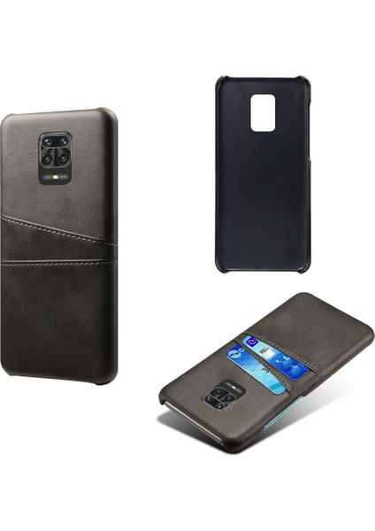 Çift Kart Yuvaları Pu Deri Kaplamalı Plastik Telefon Xiaomi Için Sert Kapak Note 9 Pro/9 Pro Max/9s-Black (Yurt Dışından) fiyatları