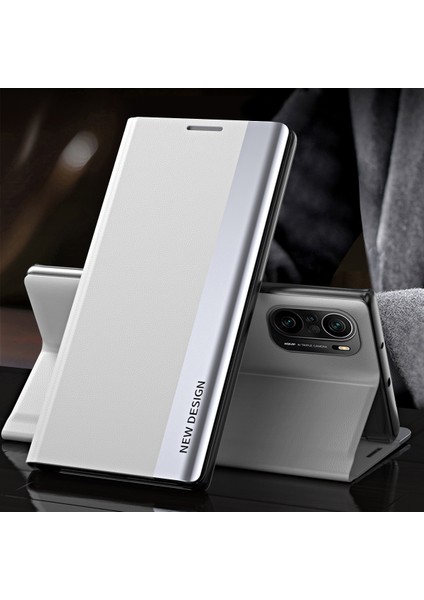 Pu Deri Çok Yolda Koruma Tam Koruma Telefon Kılıfı, Stand For Xiaomi Mi 11I/POCO F3/redmi K40/K40 Pro-Silver (Yurt Dışından)