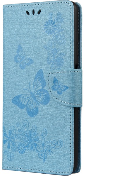 Baskı Kelebekleri Cüzdan Stand Flip Deri Telefon Kapağı Xiaomi Poco X3/poco X3 Nfc-Blue (Yurt Dışından)