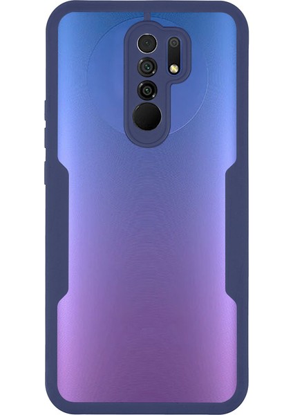 Çok Yönlü Koruma Evcil Hayvan Ekranı Koruyucusu+Akrilik Geri+Tpu Çerçeve Telefon Kasası Hibrit Kapak Xiaomi Redmi 9-Dark Mavi (Yurt Dışından)