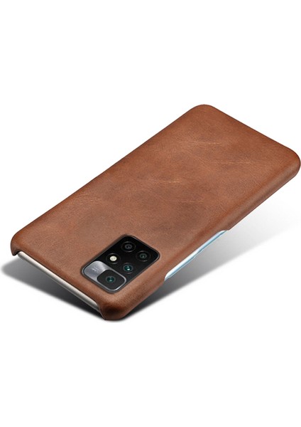 Xiaomi Redmi Için Hafif Dayanıklı Pu Deri Kaplamalı Pc Telefon Kılıfı Telefon Kapağı Not 11 4g (Mediatek)/10 4g (2021)/10 2022 4g-Brown (Yurt Dışından) modelleri