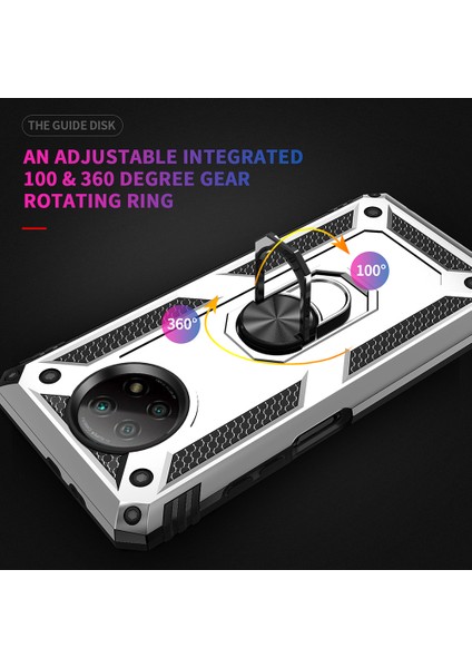 Hibrid Pc+Tpu Telefon Kılıfı Kabuk Xiaomi Için Redmi Için Anti-Fall Finger Yüzük Kickstand Not 9 5g/redmi Note 9t 5g-Silver (Yurt Dışından) fiyatları