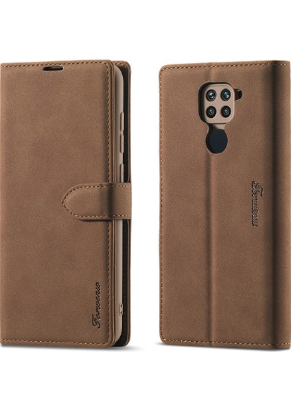 Xiaomi Redmi Note 9-Brown Için Deri Cüzdan Standı Kapak Kasası (Yurt Dışından)