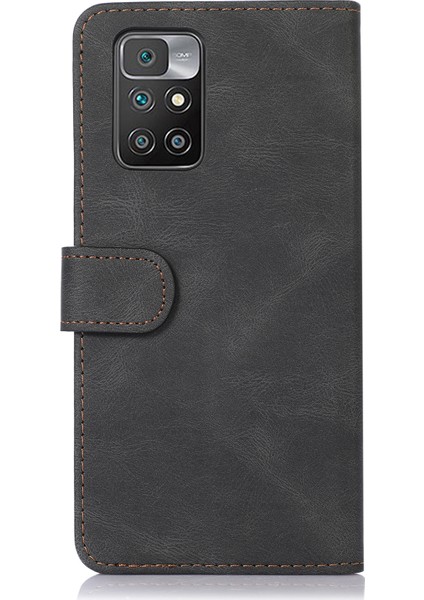 Dikiş Pu Deri Manyetik Toka Stand Telefon Kılıfı Cüzdan Koruyucu Kapak Xiaomi Redmi Note 11 Pro 5g (Çin) (Mediatek)/note 11 Pro+ 5g-Black (Yurt Dışından) modelleri