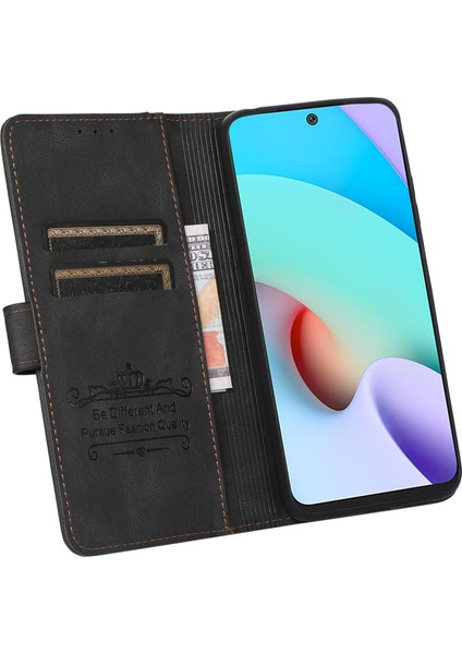 Dikiş Pu Deri Manyetik Toka Stand Telefon Kılıfı Cüzdan Koruyucu Kapak Xiaomi Redmi Note 11 Pro 5g (Çin) (Mediatek)/note 11 Pro+ 5g-Black (Yurt Dışından) fırsatları