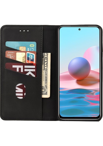 Parçalanma Anti Şok Geçirmez Telefon Standı Kapağı Şok Geçirmez Cüzdan Telefon Kasası Xiaomi Için Deri Kabuk Ekleme Not 11 4g (Mediatek)/10 4g (2021)/10 2022 4g/10 Prime-Black (Yurt Dışından)