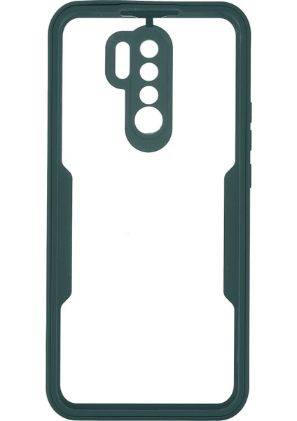 Çok Yönlü Koruma Evcil Hayvan Ekranı Koruyucusu+Akrilik Geri+Tpu Çerçeve Telefon Kasası Hibrit Kapak Xiaomi Redmi 9-Dark Yeşil (Yurt Dışından) modelleri