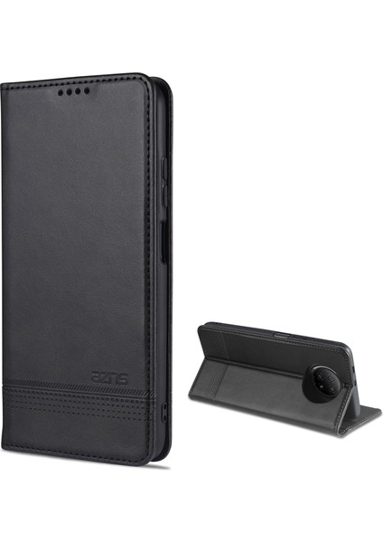 Otomatik Emme Tasarımı Deri Cüzdan Xiaomi Için Cep Telefonu Stand Kılıfı Not 9 5g/redmi Not 9t 5g-Black (Yurt Dışından)