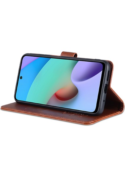 Xiaomi Redmi 10 4g (2021)/REDMI 10 Prime/redmi 10 2022 4g/redmi Not 11 4g (Mediatek) Pu Deri Anti-Drop Çift Taraflı Manyetik Toka Cüzdan Tasarım Tasarım Telefon Vaka-Kahverengi (Yurt Dışından) fırsatları
