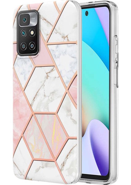 2.0mm Ultra Yetenekli Desen Baskı Imd Elektraplama Xiaomi Redmi Için Esnek Tpu Telefon Kılıf Kapağı Not 11 4g (Mediatek)/10 4g (2021)/10 2022 4g/10 Prime-Pink/beyaz (Yurt Dışından)