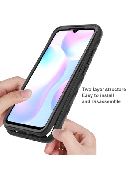 Xiaomi Redmi 9A Için Pc+Tpu Hibrit Kılıf, Tam Koruma Korumaya Dayanıklı 3'ü 1 Arada Telefon Kabuğu Pet Screen Koruyucu Baby Mavisi (Yurt Dışından)