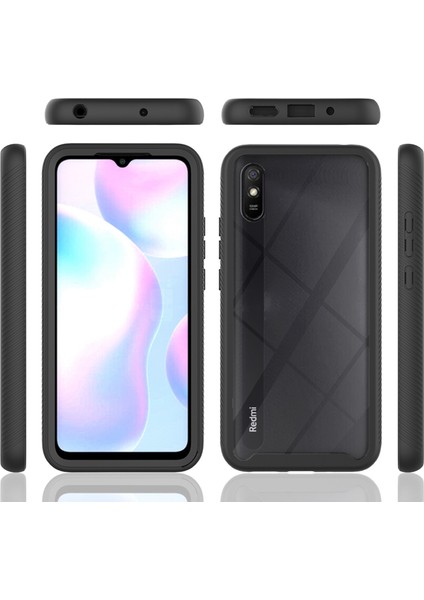 Xiaomi Redmi 9A Için Pc+Tpu Hibrit Kılıf, Tam Koruma Korumaya Dayanıklı 3'ü 1 Arada Telefon Kabuğu Pet Screen Koruyucu Baby Mavisi (Yurt Dışından)