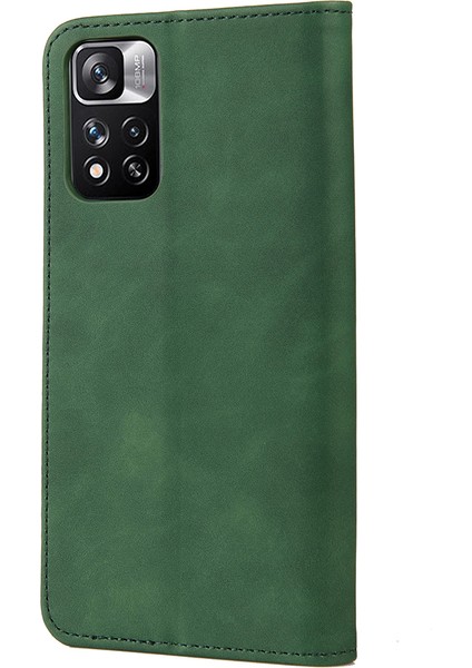 Cilt Touch Duygu Stand Cüzdan Renk Ekleme Telefon Kılıfı Xiaomi Redmi Için Deri Kapak Not 11 Pro 5g (Çin)/note 11 Pro+ 5g-Green (Yurt Dışından) modelleri